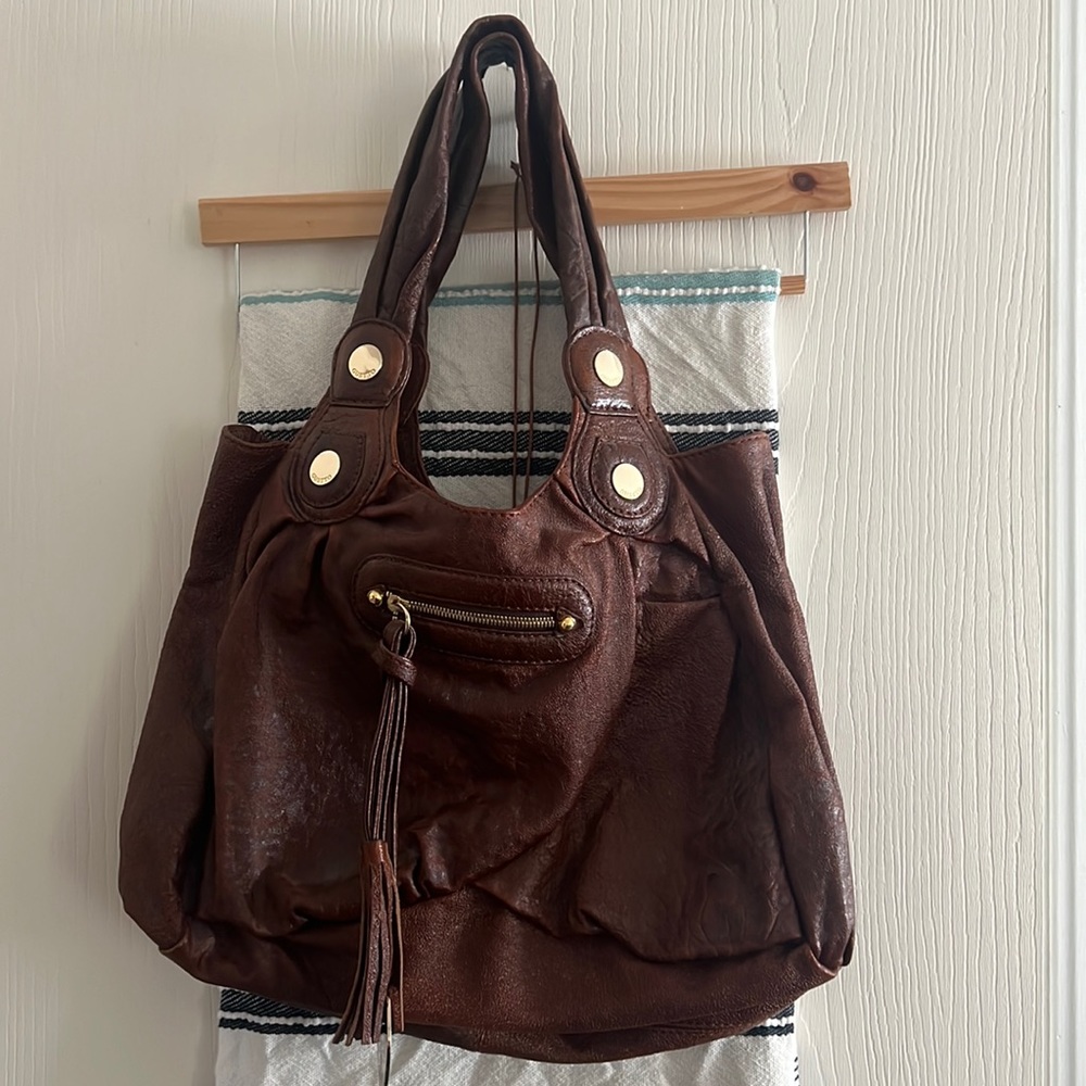 🤎✨GUSTTO✨🤎brown leather hobo bag ✨